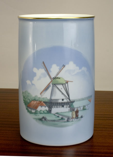 Danmarksstel, Vase nr. 3542-5402, Bing & Grøndahl (Dybbøl Mølle og Roskilde Domkirke)
