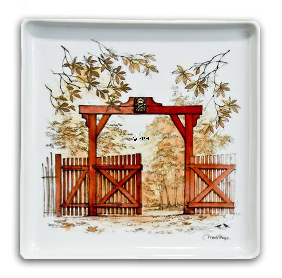 Skål med Dyrehavens røde porte, Bing & Grøndahl nr. 363-7030