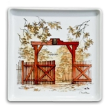Dish with the red gate to Dyrehaven ( The deer garden), Bing & Grondahl no. 363-7030