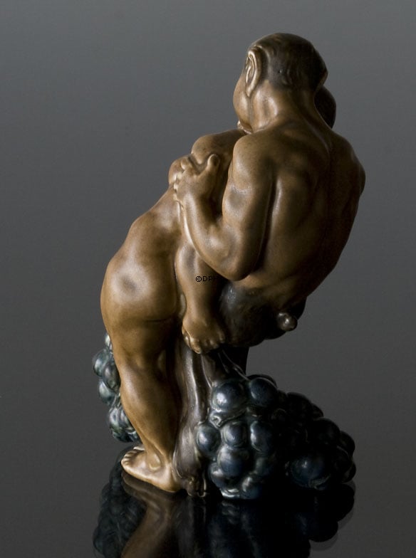 Faun og kvinde - Vingud, Bing & Grøndahl figur nr 4023, designet af Kai Nielsen.
