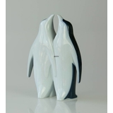 Penguins pair, white and blue, Bing & Grondahl figurine no. 4205, designed by Agnethe Jorgensen