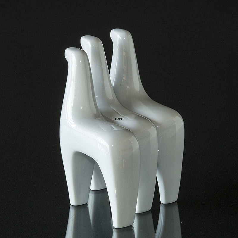 Tre Heste, Bing & Grøndahl figur hvid nr. 4207