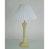 Pleated lamp shade of off white chintz fabric, sidelength 23cm