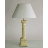 Round lampshade medium tall model height 28 cm, white chintz fabric