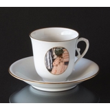 Carl Larsson service. Cup and saucer, Motif no 3 No. 4503-305, Bing & Grondahl