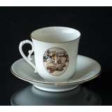 Carl Larsson service. Cup and saucer, Motif no 4 No. 4504-305, Bing & Grondahl