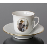 Carl Larsson service. Cup and saucer, Motif no 5 No. 4505-305, Bing & Grondahl