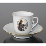 Carl Larsson service. Cup and saucer, Motif no 5 No. 4505-305, Bing & Grondahl