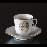 Carl Larsson service. Cup and saucer, Motif no 8 No. 4508-305, Bing & Grondahl