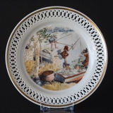 Carl Larsson service. Cake plate, Motif no 9 No. 4509-616, Bing & Grondahl