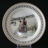 Carl Larsson service. Cake plate, Motif no 10 No. 4510-616, Bing & Grondahl