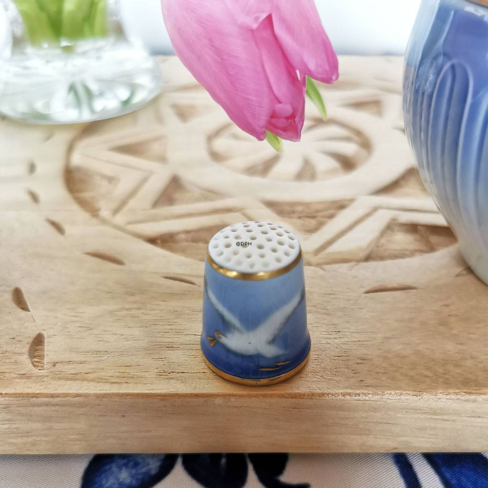 Bing & Grøndahl Måge med guld, fingerbøl