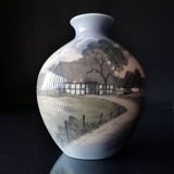 Vase with Landscape, Royal Copenhagen No. 5506 - Signed L. Negithorn