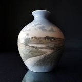 Vase mit Landschaft, Royal Copenhagen Nr. 5506 - Signiert L. Negithorn