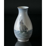 Vase with sailing boat, Bing & Grondahl no. 561-368