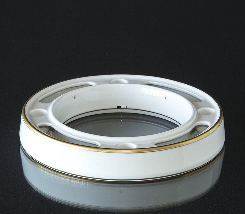 Adventstage/ Lysestage hvid med guld Bing & Grøndahl nr. 6204