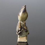 Nightingale singing its song, Bing & Grondahl stoneware figurine no. 7034