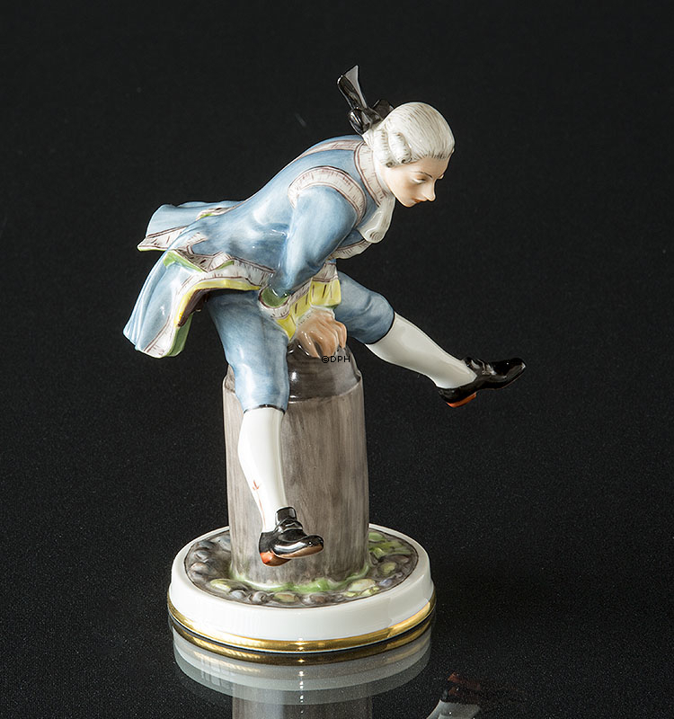 Springende lakaj, Bing & Grøndahl overglasur figur nr. 8029