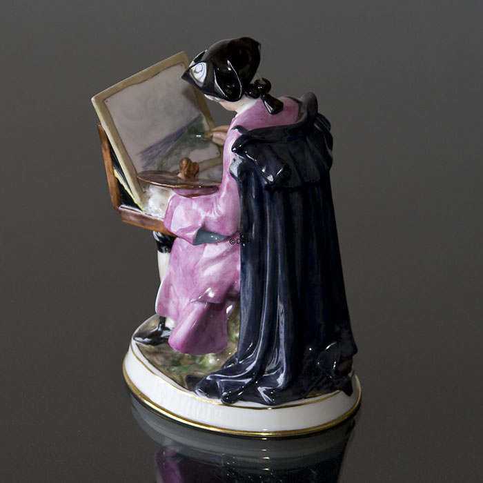 Artist med staffeli, Bing & Grøndahl overglasur figur nr. 8040