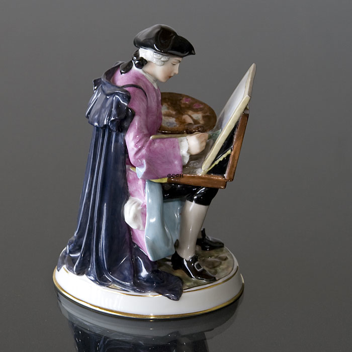 Artist med staffeli, Bing & Grøndahl overglasur figur nr. 8040