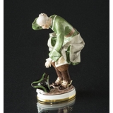 Gentleman in stormy weather, Bing & grondahl overglaze figurine no. 8043