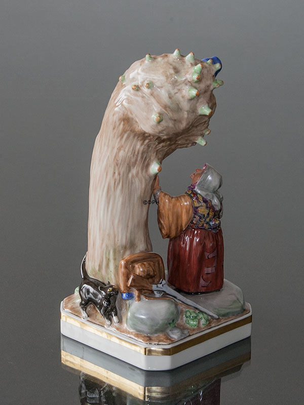 Fyrtøjet, Soldaten og Heksen ved det hule træ, Bing & Grøndahl overglasur figur nr. 8051