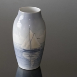 Vase with white Sailingship, Bing & Grondahl No. 721-5450 or 810-5243