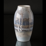 Vase with Landscape with birch trees, Bing & Grondahl No. 8322-243 or 545-5243