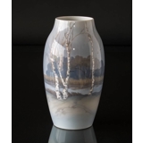 Vase with Landscape with birch trees, Bing & Grondahl No. 8322-243 or 545-5243