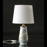 Lampe med landskab, Bing & Grøndahl vase nr. 8409-209