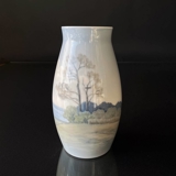 Vase mit Landschaft mit Bäumen, Bing & Gröndahl Nr. v8538-247