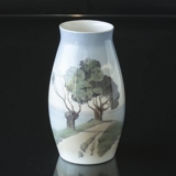 Vase with Landscape with trees, Bing & Grondahl No. 8676-247 or 576-5247