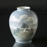 Vase mit Bauernhof, Bing & Gröndahl Nr. 8704-354