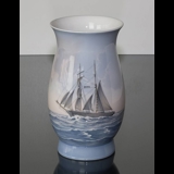 Vase with schooner, Bing & Grondahl No. 8714-440