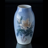 Vase with white rose flower, Bing & Grondahl No. 8743-243