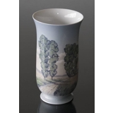 Vase with scenery of road trees, Bing & Grondahl Nr. 8789-504