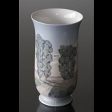 Vase with scenery of road trees, Bing & Grondahl Nr. 8789-504