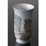 Vase with scenery of road trees, Bing & Grondahl Nr. 8789-504