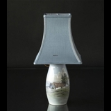Lamp with scenery with farm house, Bing & Grondahl No. 8790-247