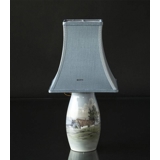 Lamp with scenery with farm house, Bing & Grondahl No. 8790-247