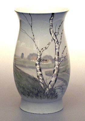 Vase med landskab med Birketræer nr. 8791-440