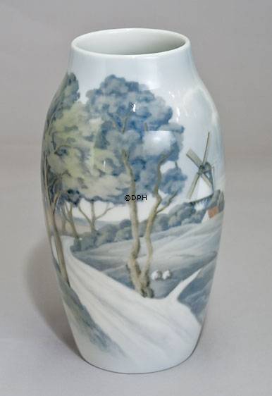 Vase med Dybbøl Mølle, Bing & Grøndahl nr. 8794-243