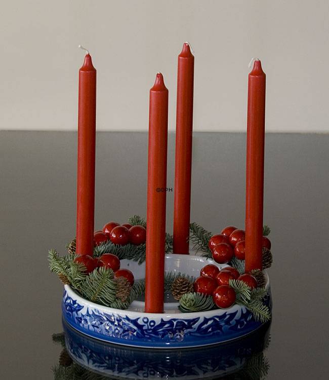 Adventstage blå/hvid med kristjørn Bing & Grøndahl nr. 9217