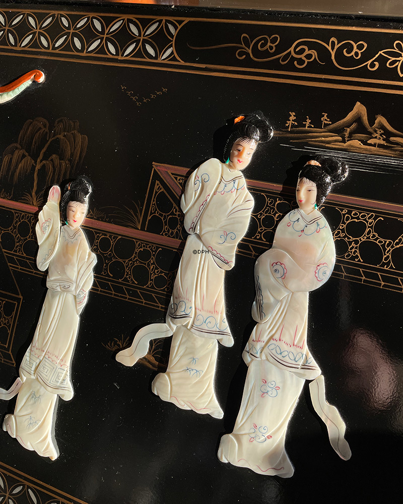 Kinesisk skrivebord, sort lak