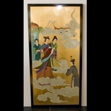 Chinese wall panel, Gold fairies & the bride, handpainted