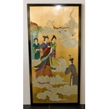 Chinese wall panel, Gold fairies & the bride, handpainted