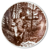 Bavaria, Plate with Hunter by Bruno Liljefors in brown nuances
