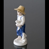 2001 Bing & Grondahl annual figurine, boy with rabbit
