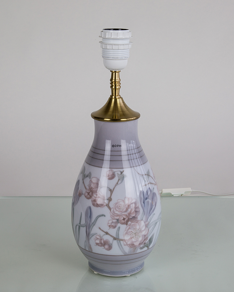 B & G Lampe med blomster H: 32cm