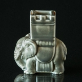Elefant stentøjsfigur med tårn på ryggen i indisk stil - Tændstikholder nr. 2126 Bing & Grøndahl